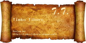 Timko Tiborc névjegykártya